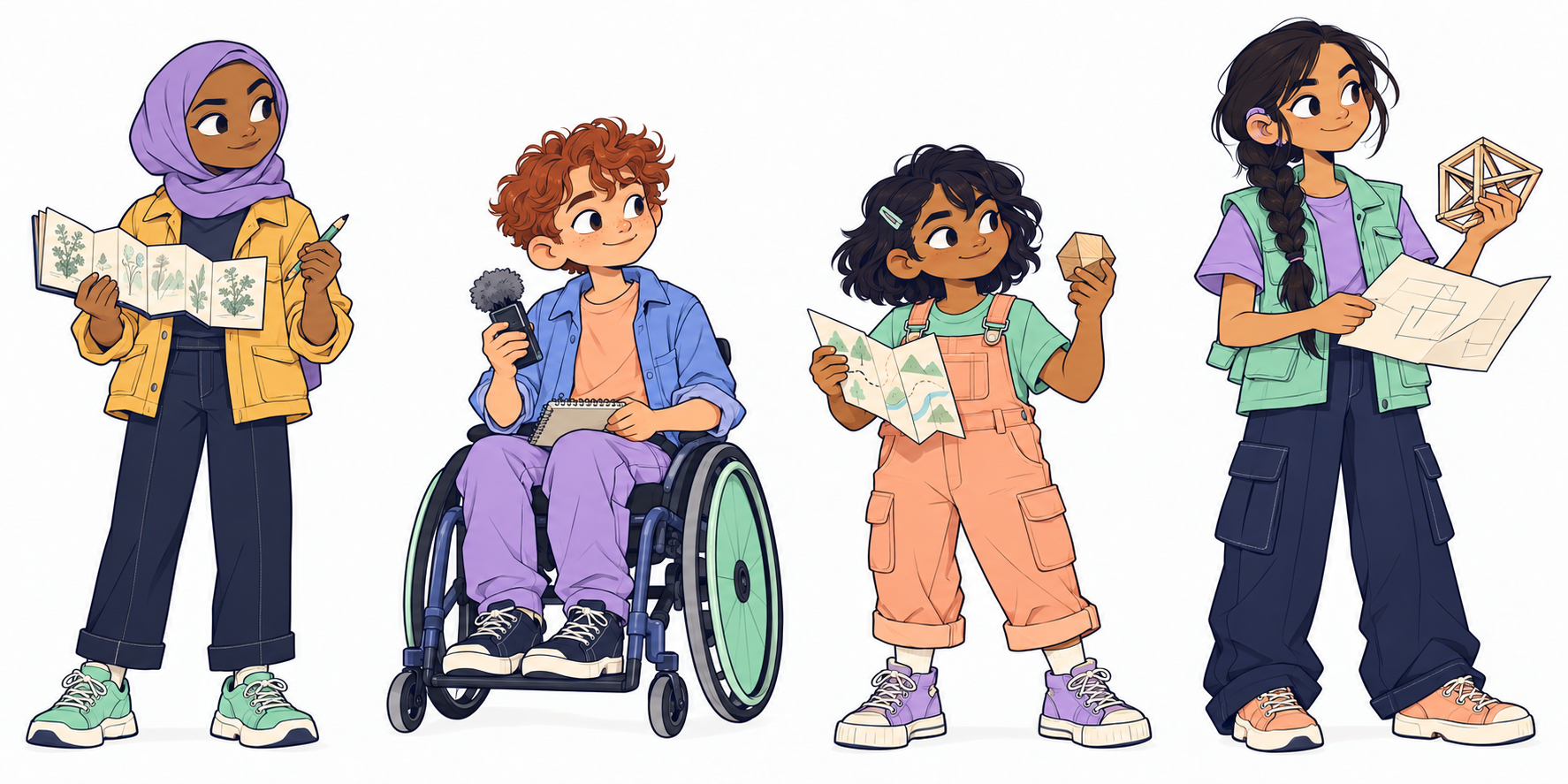 Noor, Jules, Tavi and Inez, four more recurring Club characters.